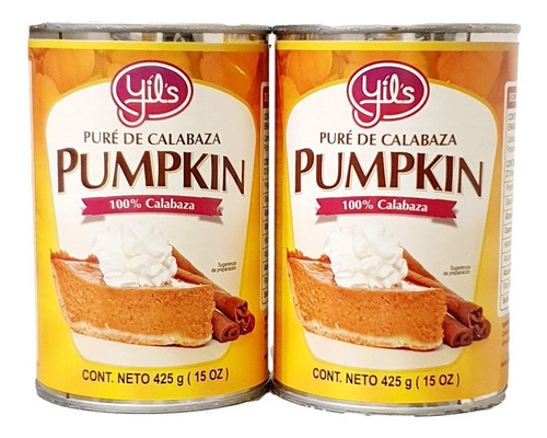 2 Pack Pumpkin 100% Pure Pay Calabaza Pie Yils 425grs.