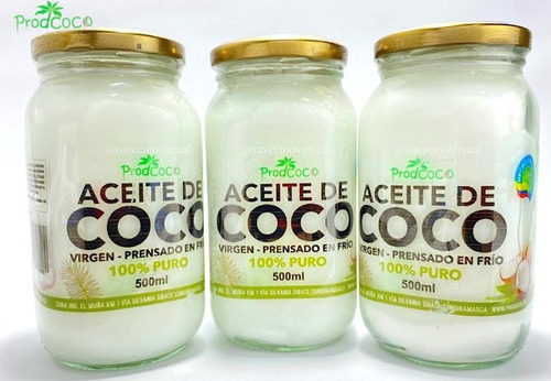 Aceite De Coco X3 500ml 100% - L a $60