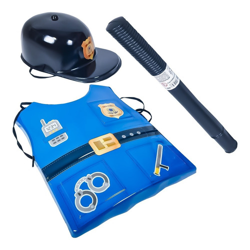 Imagem 2 de 3 de Brinquedo Fantasia Infantil Kit Policial Criança Acessório