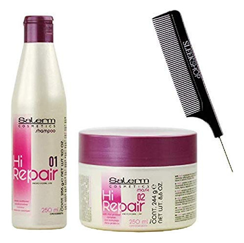 Set Doble De Champú Y Mascarilla Acondicionador Salerm Hi Re