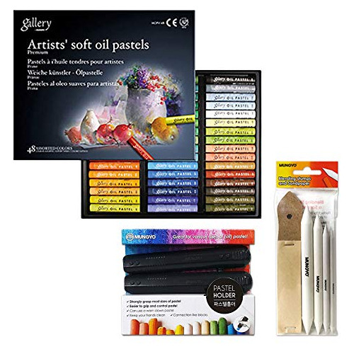 Gallery Soft Oil Pastels Set Of 48 (incl. Blending Stum...