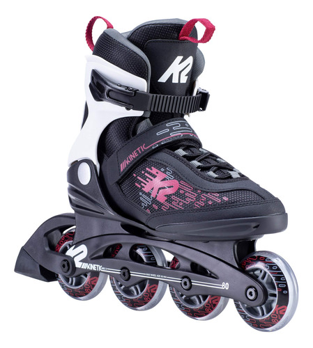 K2 Skate Kinetic 80 - Patín En Línea Para Mujer, Black_be.