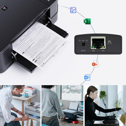 Servidor De Impressão Wavlink - Usb 2.0 Network Lpr