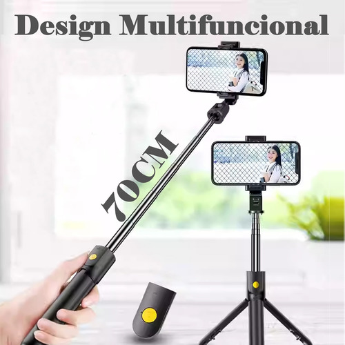Pau De Selfie Tripé Bluetooth Para Celular Com Controle Zp20