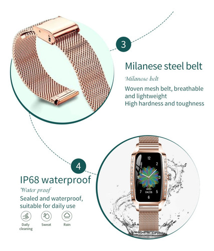 Reloj Smartwatch H8 Plus Mujer P/ Samsung Android iPhone Xia