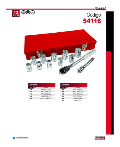 Juego De Dados, Matraca Y Extensión 1/2'' Urrea® Estándar