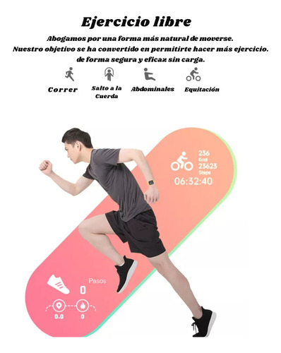 Smartwatch Reloj Inteligente Smart Band Bluetooth Bracelet Gym Running Silicona Azul Marino Deportivo