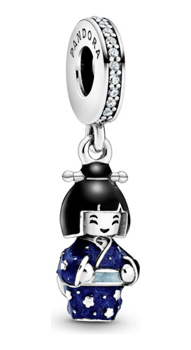 Charm Pandora Colgante Japonesa Con Quimono Azul