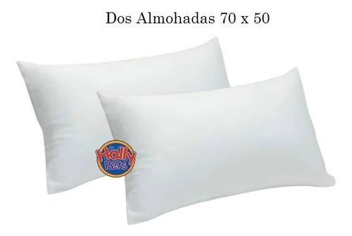 Dos Almohada 70 X 50cm Siliconada Color Blanco