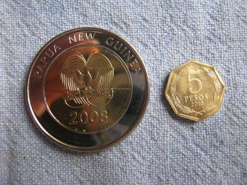 Imagen 2 de 2 de Papua Nueva Guinea 2 Kina 2008 Hermosa Gran Bimetalica
