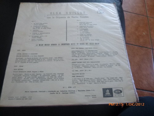 Vinilo Lp De Olga Guillot La Orquesta De Nacho Rosales (u262