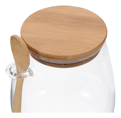 Tarro De Vidrio Para Despensa Con Cuchara De Madera, 1000ml