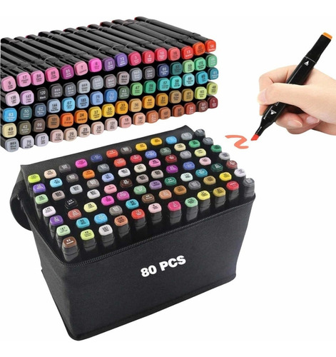Marcadores 80 Lápices Colores Tipo Touchfive Doble Punta