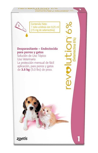 Antiparasitario Revolution Perro/gato Hasta 2,5 Kg. Np