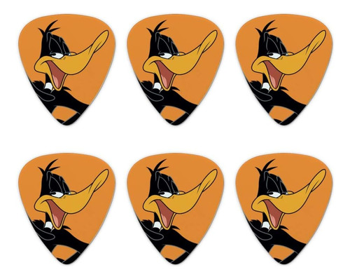 Juego De 6 Púas Guitarra Looney Tunes Daffy Duck Novel...