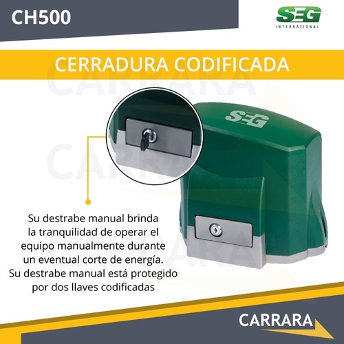 Kit Motor Electrico Seg Portón Corredizo Ch 500kg Automatico