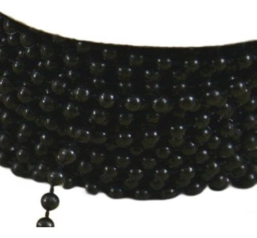 4mm Faux Pearl Plastic Beads On String Craft Roll Black