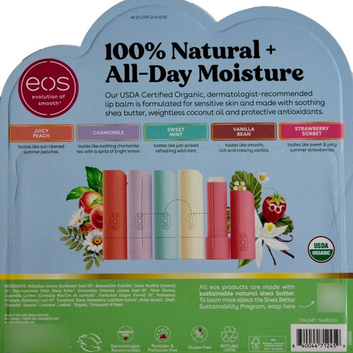 Eos Balsamo Labial Kit Con 9 Unidades 100% Natural Orgánico