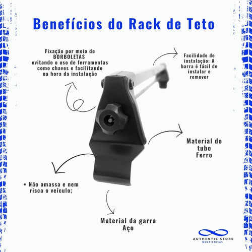 Rack Teto Fiat Uno Mille 4 Portas 84 A 13 + 2 Cintas Catraca