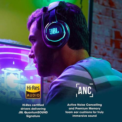 Imagen 12 de 12 de Audífonos gamer inalámbricos JBL Quantum 800 JBLQUANTUM800 negro con luz LED