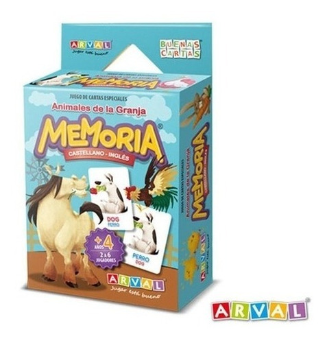 Juego Cartas Animales De La Granja Memoria Castellano Ingles