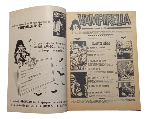 Revista Vampirella N° 7. Ed. Mazzone. Año 1971 (Usado)