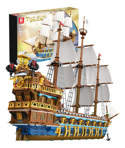 Set De Construcción De Barcos Piratas Amazingblock Reobrix,