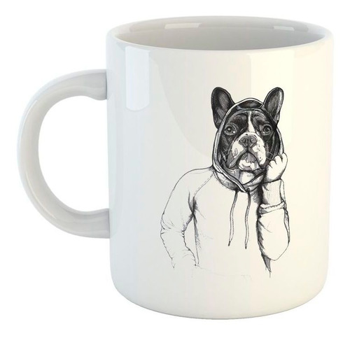 Taza De Ceramica Bulldog Con Buzo