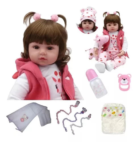 Boneca Bebê Reborn Menina Girafinha 48cm Produto No Brasil na