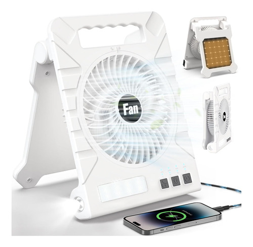Ventilador Portátil De Batería Huiniu Recargable Con Led, De