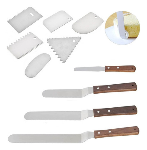 Espatulas Pasteleras Herramientas Raspador Reposteria Cocina