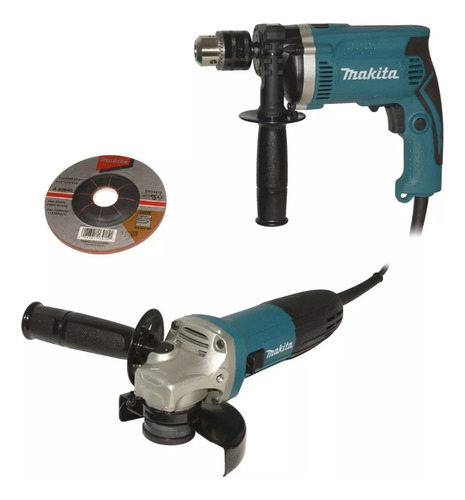 Taladro 710w Hp1630 + Miniesmeriladora 4-1/2  Ga4530 Makita 