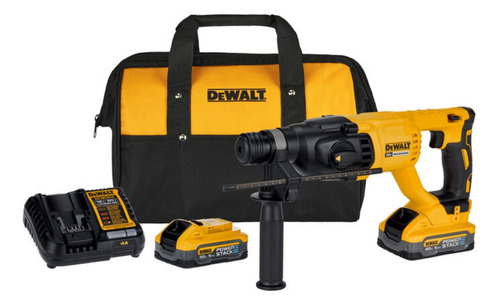 Martelete Dewalt 2 Baterias 20v Powerstack 5ah Dch133 Bolsa Cor Amarelo