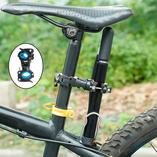 Soporte De Luz Para Bicicleta, Rotación 360, Azul, 2 Piezas
