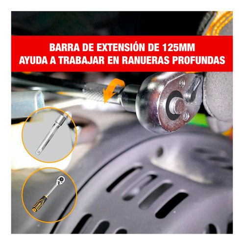 Set Juego De Dados Tubo 24pcs 12'' Ingco + Llave Allen