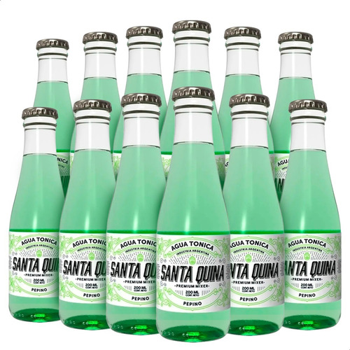 Agua Tónica Santa Quina Vidrio Pepino Botella Pack X12 U