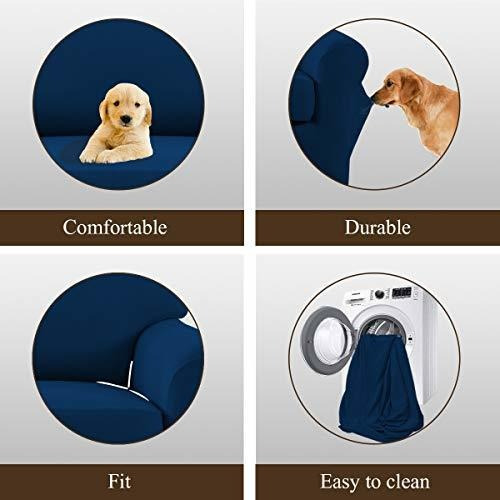 Funda De Sofa Easy-goin Elastica Microfibra 2 Piezas Marino