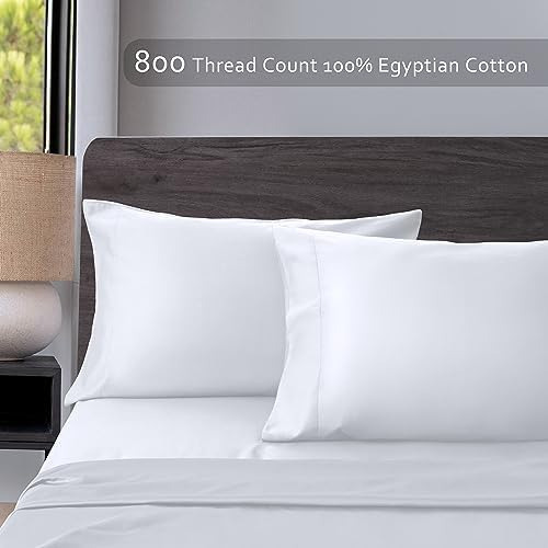Fundas De Almohada De Algodón Tamaño Queen Juego De 2, 800 H