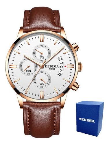 Reloj Dedima Chronograph Luminous Quartz De Piel