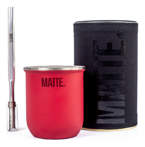 Matte Steel + Bombila +  Yerbero Tambo 250gr