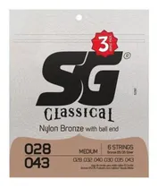 Comprar Kit 3 Encordoamentos P Violão Nylon Sg Strings Média Bolinha