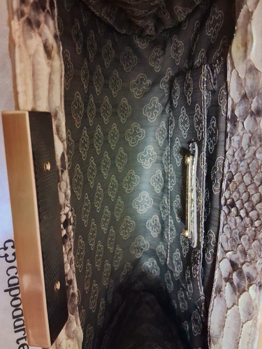 Bolsa Clutch Python/pyton/phiton/piton Cobra Legítimo Nude Python Ouro