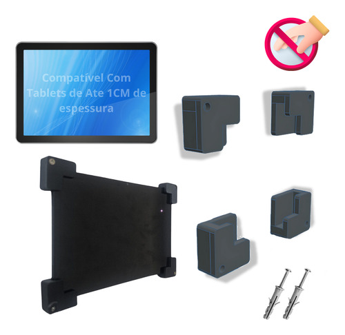 Suporte De Parede Para Tablet Trava Anti Furto Universal Nf