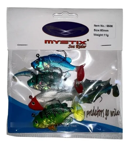 Señuelos Goma Mojarra Softminnow Pateja-anz. 6cm -11g- 4u.