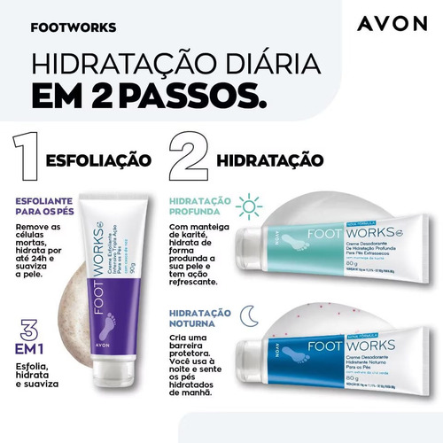 Creme Esfoliante Para Os Pés Footworks Avon 80g
