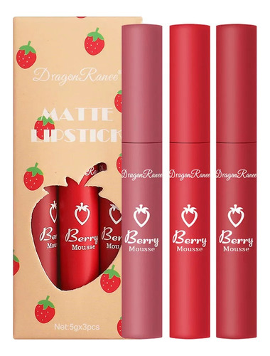 Set De 3 Strawberry Glaze Lipstick Glaze, Brillo Labial Anti