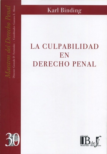 La Culpabilidad En Derecho Penal - Binding, Karl