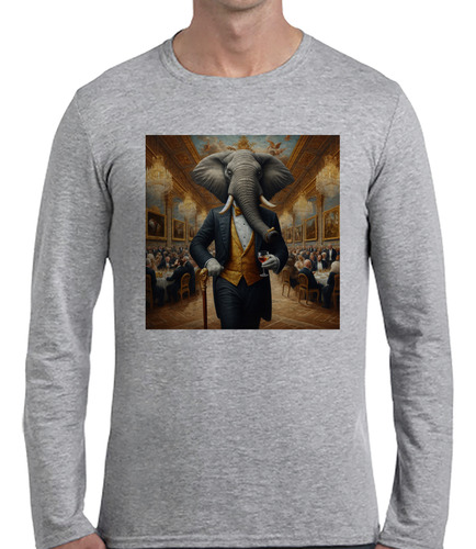 Remera Hombre Ml Elefante Renacimiento Smoking Copa Vino