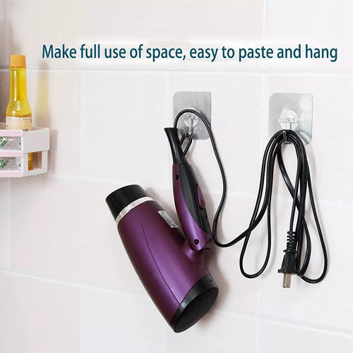 60 Ganchos Acero Autoadhesivos De Pared Para Baño Toallero Plateado