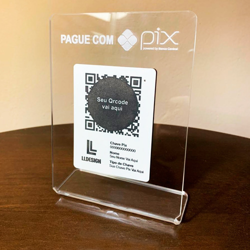 Imagem 2 de 3 de Placa Pix Para Recebimento Qrcode Em Acrílico